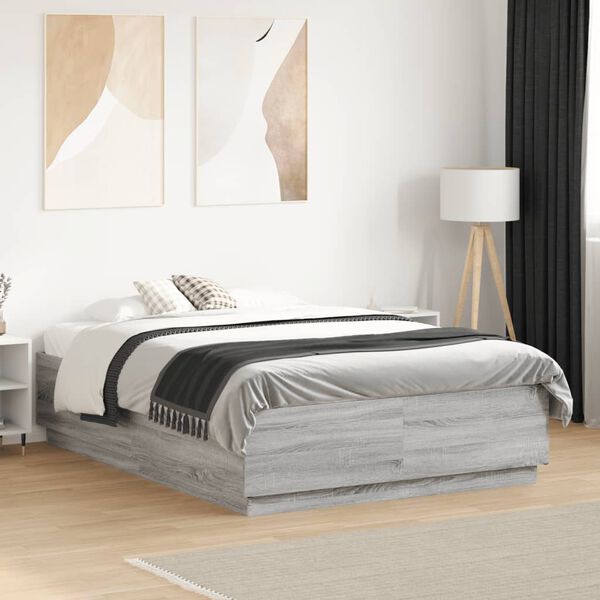 vidaXL Πλαίσιο Κρεβατιού Γκρι Sonoma 120 x 190 εκ. Επεξεργασμένο Ξύλο