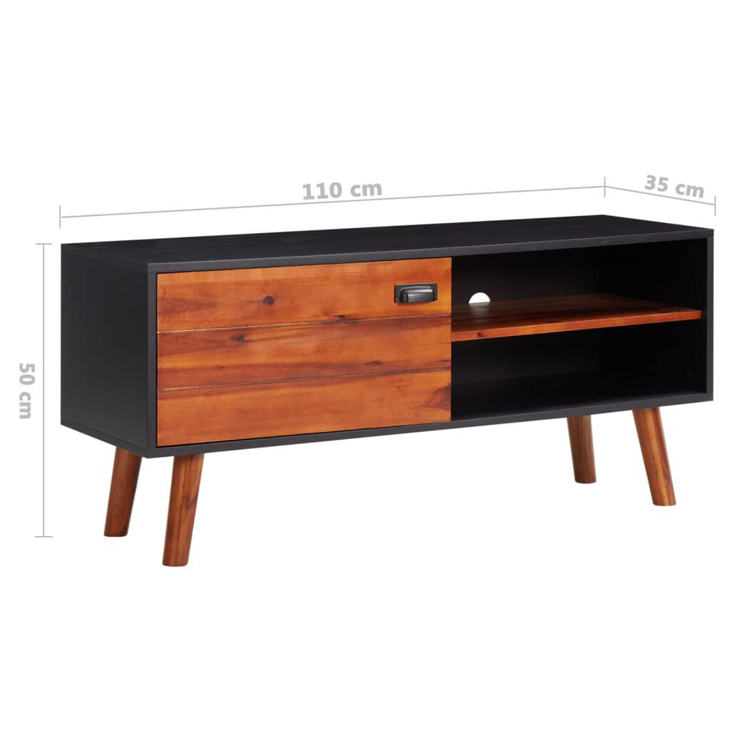 vidaXL Έπιπλο Τηλεόρασης 110x35x50 εκ. από Μασίφ Ξύλο Ακακίας και MDF