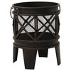 313637 vidaXL Rustic Fire Pit with Poker &Phi;42x54 cm Steel