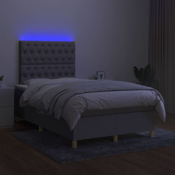 vidaXL &Kappa;&rho;&epsilon;&beta;ά&tau;&iota; Boxspring &mu;&epsilon; &Sigma;&tau;&rho;ώ&mu;&alpha; & LED &Alpha;&nu;.&Gamma;&kappa;&rho;&iota; 120x200 &epsilon;&kappa; &Upsilon;&phi;&alpha;&sigma;&mu;ά&tau;&iota;&nu;&omicron;