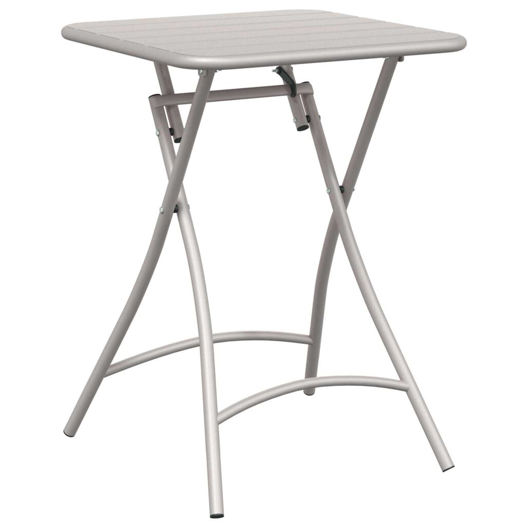 vidaXL Πτυσσόμενο Τραπέζι Κήπου Μπεζ 55x55x73 εκ. Χάλυβας
