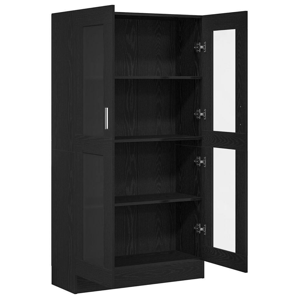 vitaXL Βιβλιοθήκη Μαύρη Δρυς 82,5x30,5x150 εκ Επεξεργασμένο ξύλο