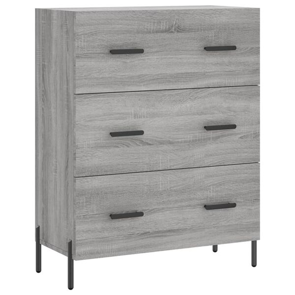 vidaXL Ντουλάπι Γκρι Sonoma 69,5 x 34 x 180 εκ. Επεξεργασμένο Ξύλο