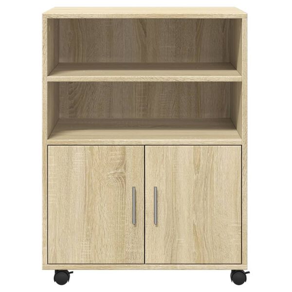 vidaXL Ντουλάπι Τροχήλατο Sonoma Δρυς 60x48x81 εκ. από Επεξ. Ξύλο
