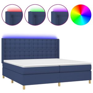 vidaXL &Kappa;&rho;&epsilon;&beta;ά&tau;&iota; Boxspring &mu;&epsilon; &Sigma;&tau;&rho;ώ&mu;&alpha; & LED &Mu;&pi;&lambda;&epsilon; 200x200 &epsilon;&kappa;. &Upsilon;&phi;&alpha;&sigma;&mu;ά&tau;&iota;&nu;&omicron;