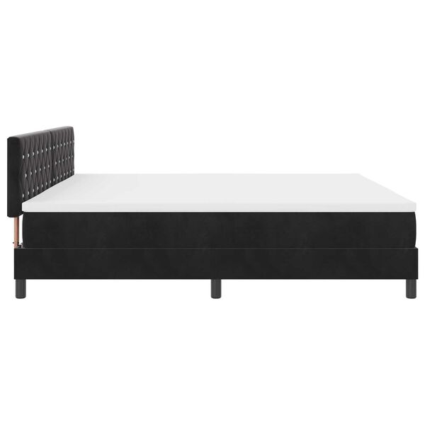 vidaXL Κρεβάτι με ελατήρια με στρώμα Μαύρο 200 x 200 cm Βελούδο