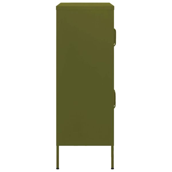 vidaXL Ντουλάπι Αποθήκευσης Πράσινο Λαδί 80x35x101,5 εκ. από Ατσάλι