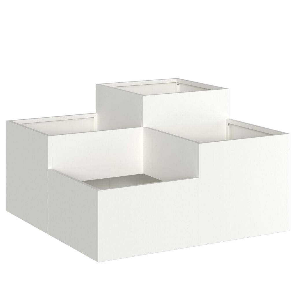 vidaXL Γλάστρα Κήπου 80x80x48 εκ. Λευκό Ατσάλι