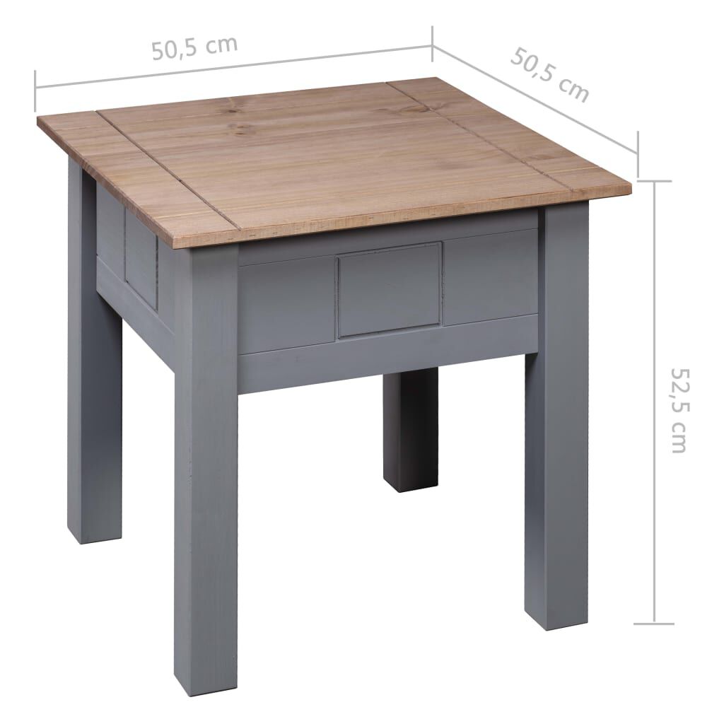 vidaXL Κομοδίνο Γκρι 50,5x50,5x52,5 εκ. από Ξύλο Πεύκου Σειρά Panama