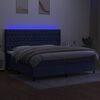 vidaXL &Kappa;&rho;&epsilon;&beta;ά&tau;&iota; Boxspring &mu;&epsilon; &Sigma;&tau;&rho;ώ&mu;&alpha; & LED &Mu;&pi;&lambda;&epsilon; 200x200 &epsilon;&kappa;. &Upsilon;&phi;&alpha;&sigma;&mu;ά&tau;&iota;&nu;&omicron;
