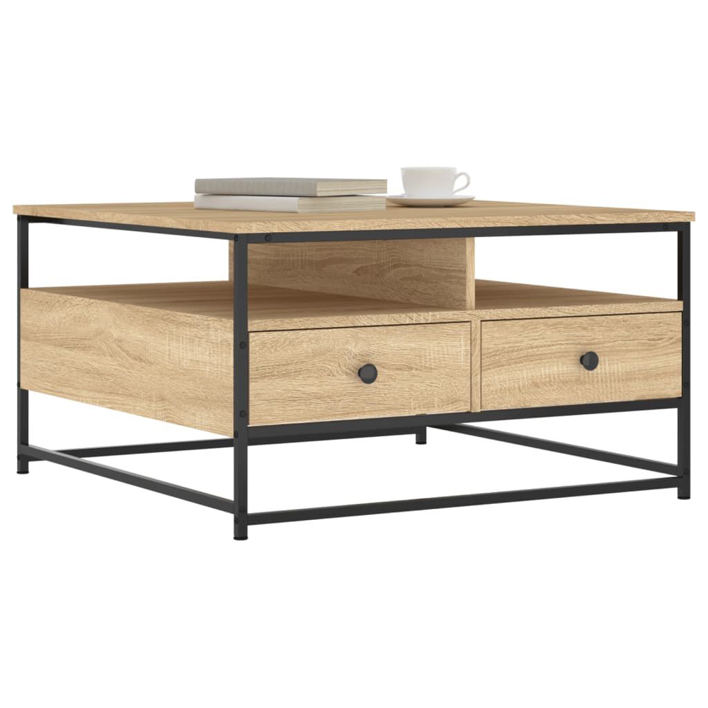 vidaXL Τραπεζάκι Σαλονιού Sonoma Δρυς 80 x 80 x 45 εκ. Επεξεργ. Ξύλο