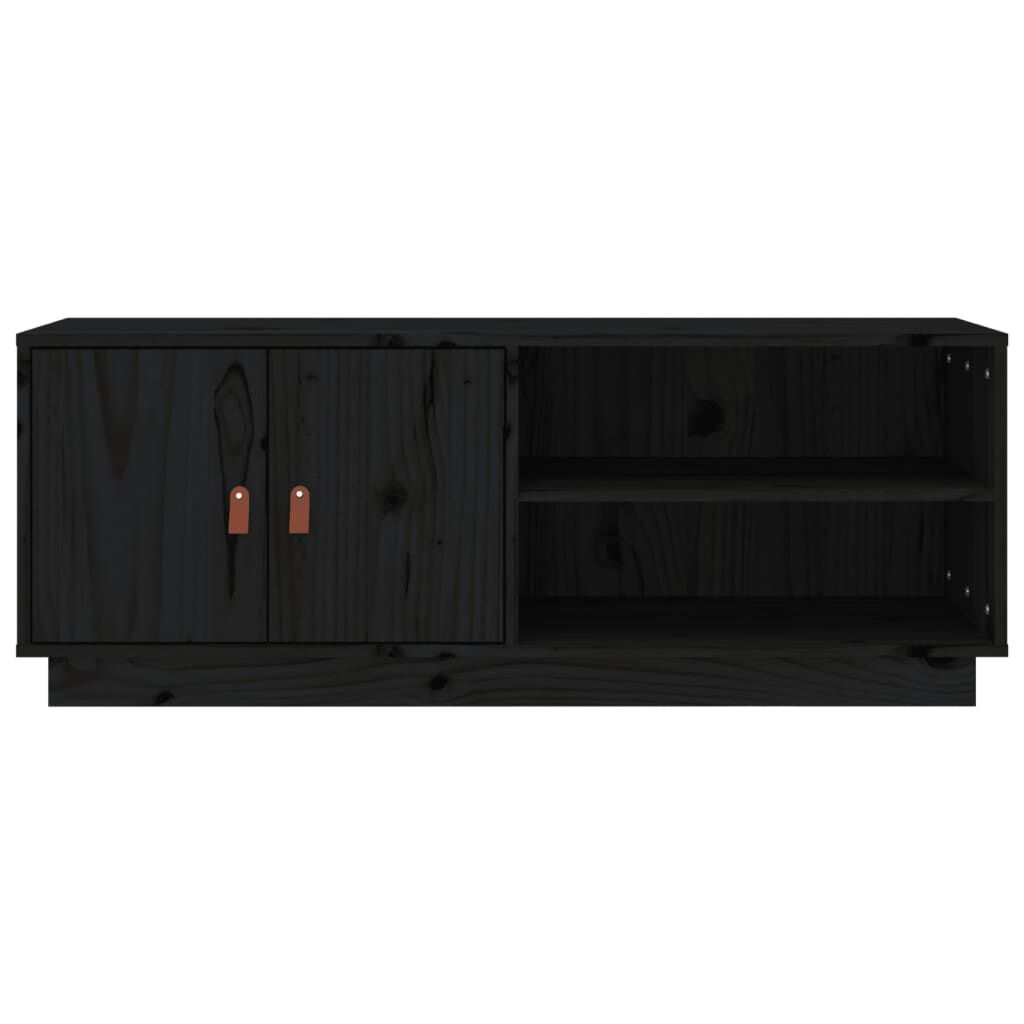 vidaXL Έπιπλο Τηλεόρασης Μαύρο 105x34x40 εκ. από Μασίφ Ξύλο Πεύκου