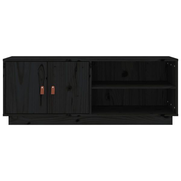 vidaXL Έπιπλο Τηλεόρασης Μαύρο 105x34x40 εκ. από Μασίφ Ξύλο Πεύκου