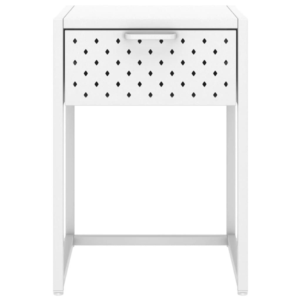 vidaXL Κομοδίνο Λευκό 38 x 35 x 54 εκ. από Ατσάλι