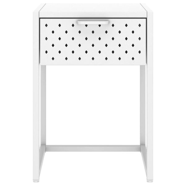 vidaXL Κομοδίνο Λευκό 38 x 35 x 54 εκ. από Ατσάλι