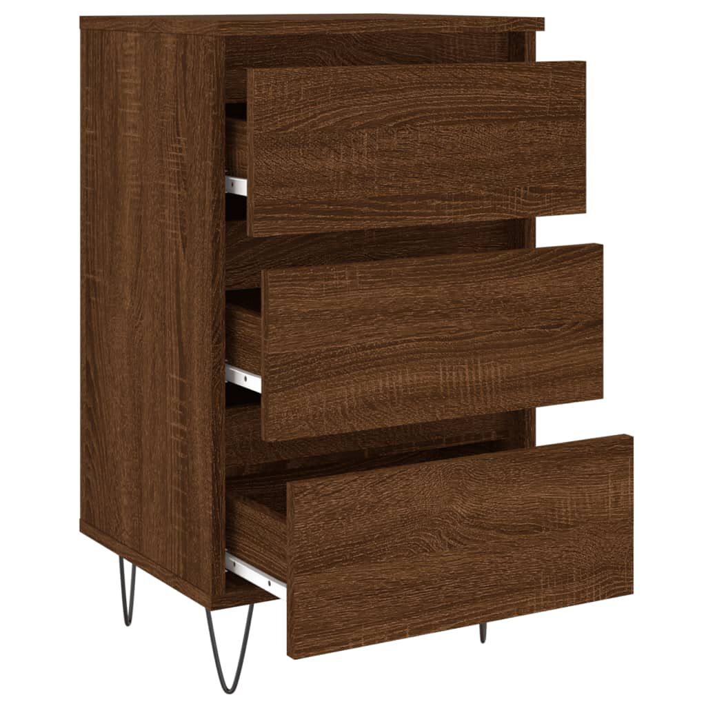 vidaXL Κομοδίνα 2 τεμ. Καφέ Δρυς 40 x 35 x 69 εκ. Επεξεργ. Ξύλο