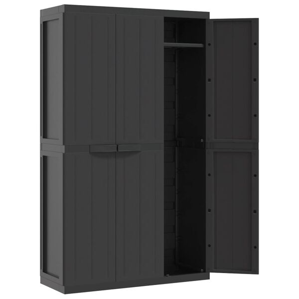 vidaXL Ντουλάπι Αποθ. Εξ. Χώρου Μαύρο 97x37x165εκ. Πολυπροπυλένιο