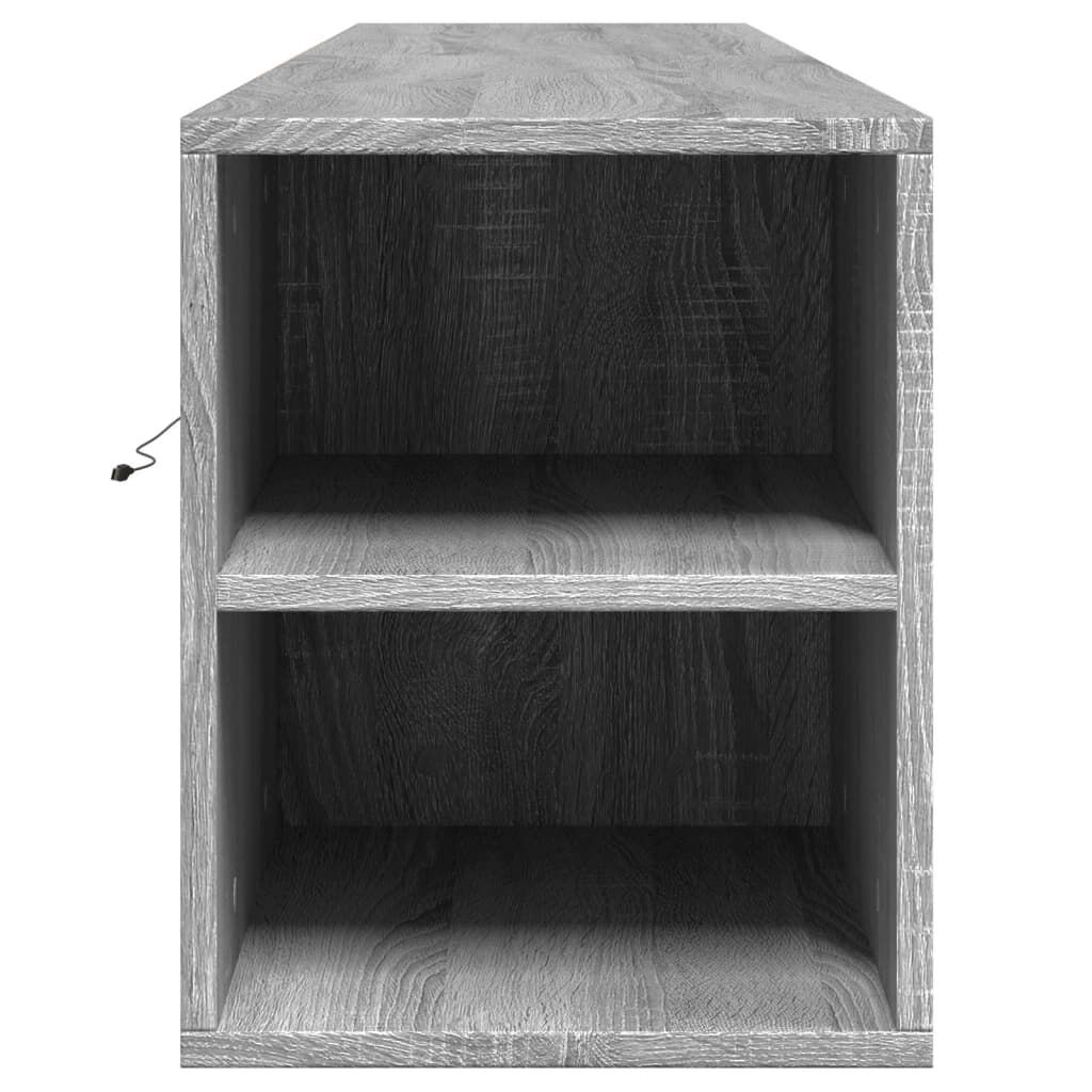 vidaXL Έπιπλο Τοίχου Τηλεόρασης με LED Γκρι Sonoma 180x31x39,5 εκ.