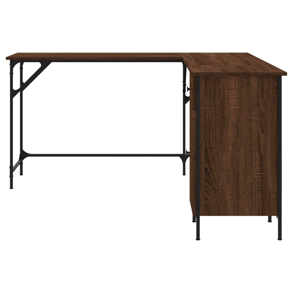vidaXL Γραφείο Καφέ Δρυς 141x141x75 εκ. από Επεξεργασμένο Ξύλο