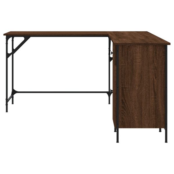 vidaXL Γραφείο Καφέ Δρυς 141x141x75 εκ. από Επεξεργασμένο Ξύλο