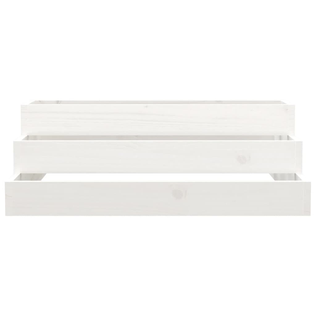 vidaXL Ζαρντινιέρα Λευκή 80 x 80 x 27 εκ. από Μασίφ Ξύλο Πεύκου