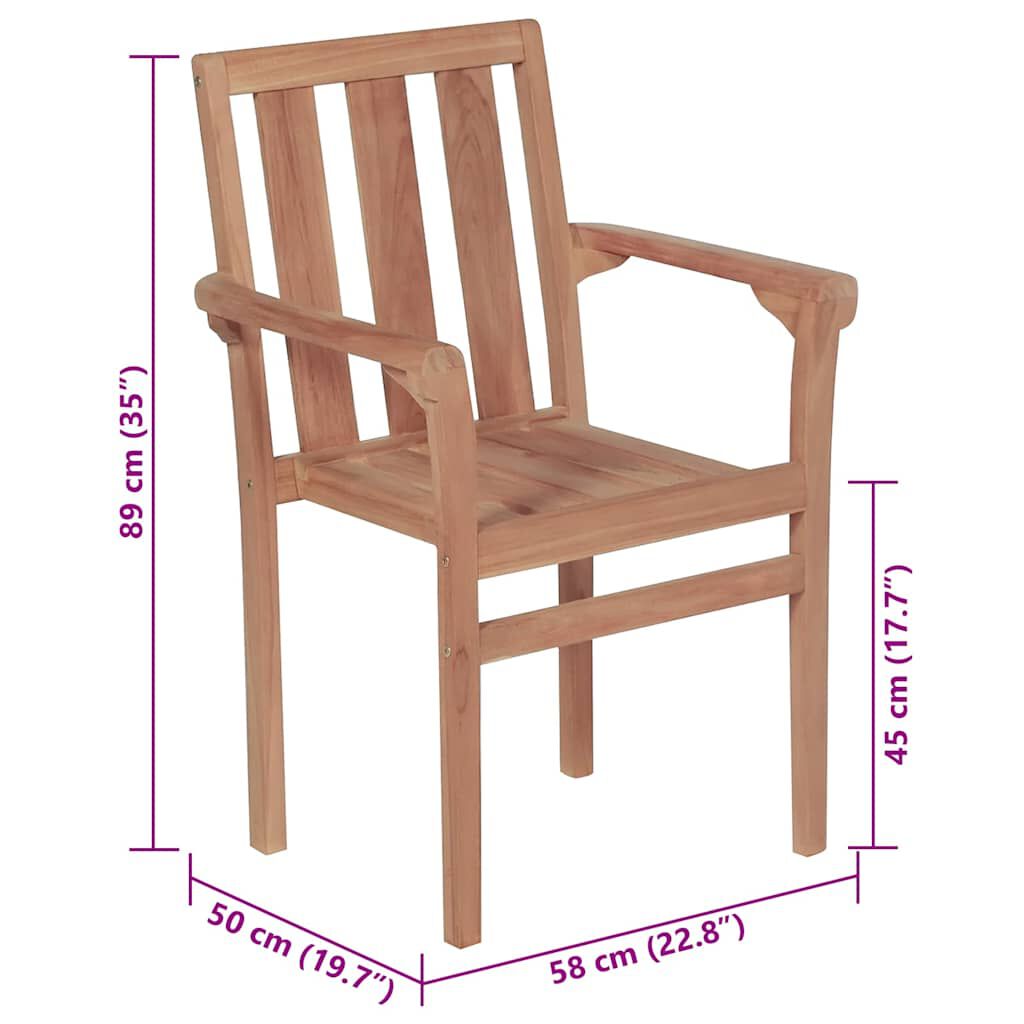 vidaXL Καρέκλες Κήπου 2 τεμ. από Μασίφ Ξύλο Teak με Taupe Μαξιλάρια