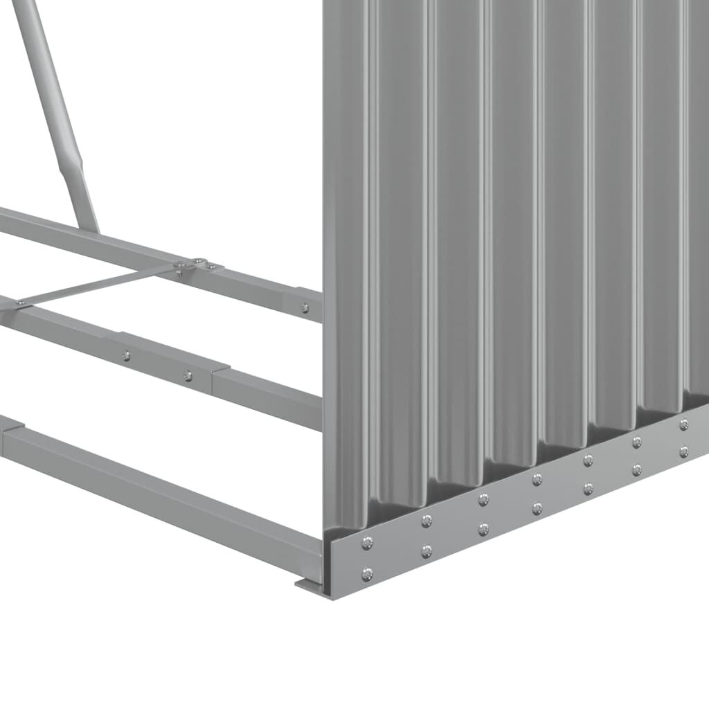vidaXL Ξυλοθήκη Αν. Γκρι 120 x 45 x 210 εκ. από Γαλβανισμένο Ατσάλι