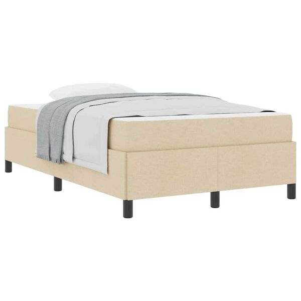 vidaXL Κρεβάτι με ελατήρια Κρέμα και Μαύρο 120 x 200 cm