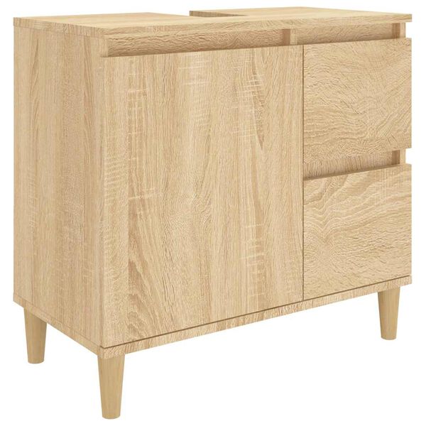 vidaXL Ντουλάπι Μπάνιου Sonoma Δρυς 65x33x60 εκ. Επεξεργασμένο Ξύλο