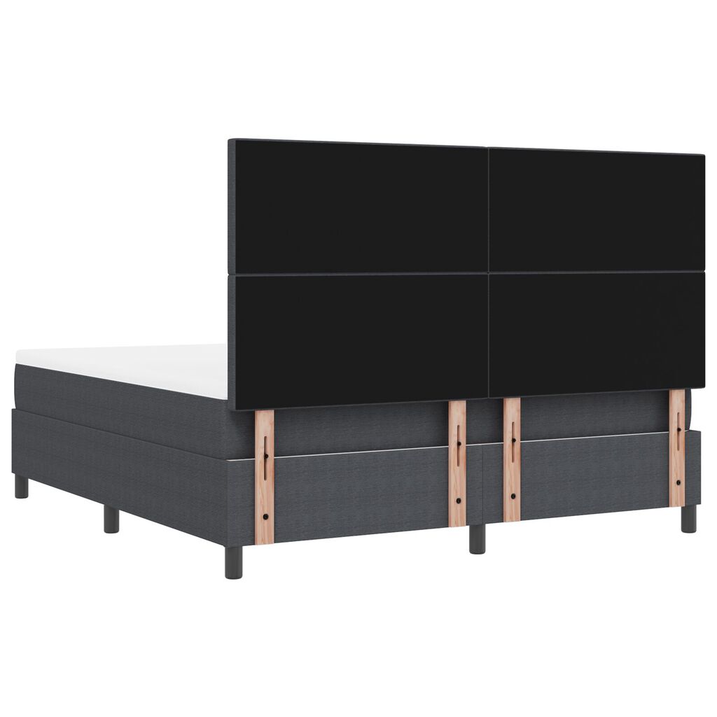 vidaXL Κρεβάτι Box Spring με Στρώμα Σκούρο Γκρι Ύφασμα Βελουτέ