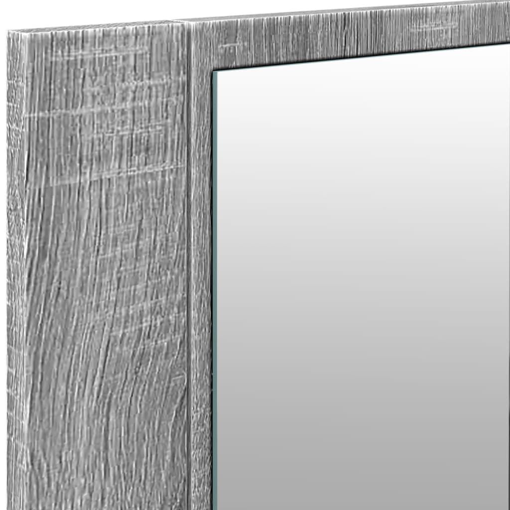vidaXL Ντουλάπι Μπάνιου με Καθρέφτη / LED Γκρι Sonoma 100x12x45 εκ.