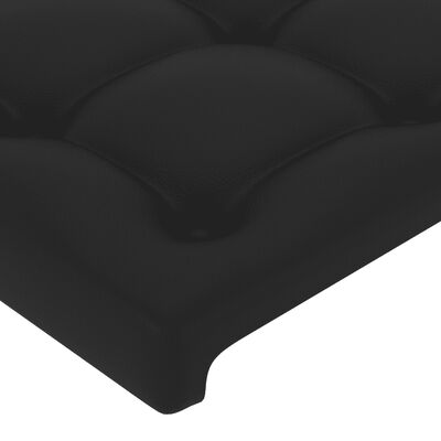 vidaXL Κρεβάτι Boxspring με Στρώμα Μαύρο 160x200εκ.από Συνθετικό Δέρμα
