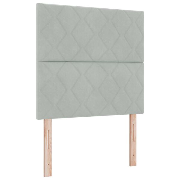 vidaXL Κρεβάτι με ελατήρια Ανοιχτό γκρι 90 x 200 cm Βελούδο
