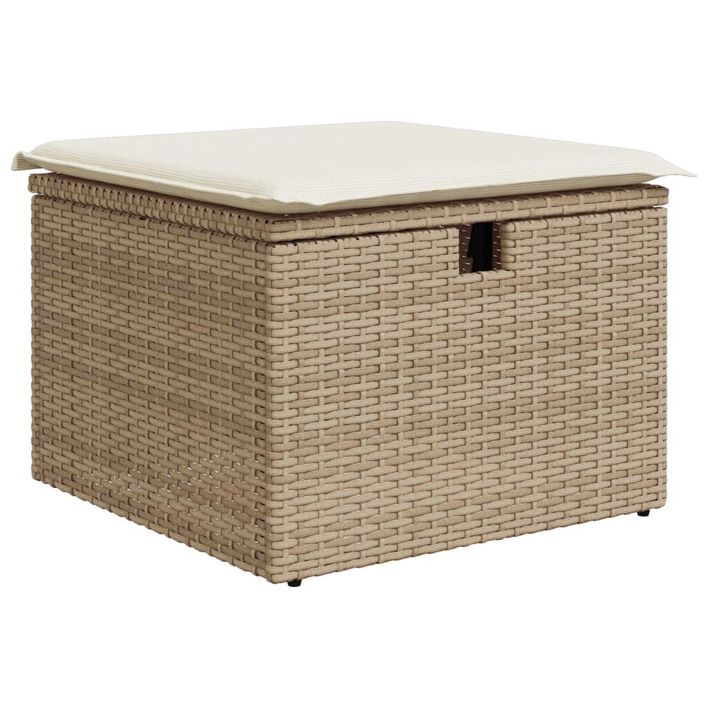 vidaXL Σετ Καναπέ Κήπου 9 pcs Μπεζ 55 x 62 x 69 εκ Πολυ ράταν
