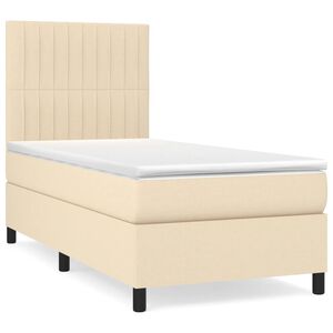 vidaXL &Kappa;&rho;&epsilon;&beta;ά&tau;&iota; Boxspring &mu;&epsilon; &Sigma;&tau;&rho;ώ&mu;&alpha; &Kappa;&rho;&epsilon;&mu; 90x190 &epsilon;&kappa;.&Upsilon;&phi;&alpha;&sigma;&mu;ά&tau;&iota;&nu;&omicron;
