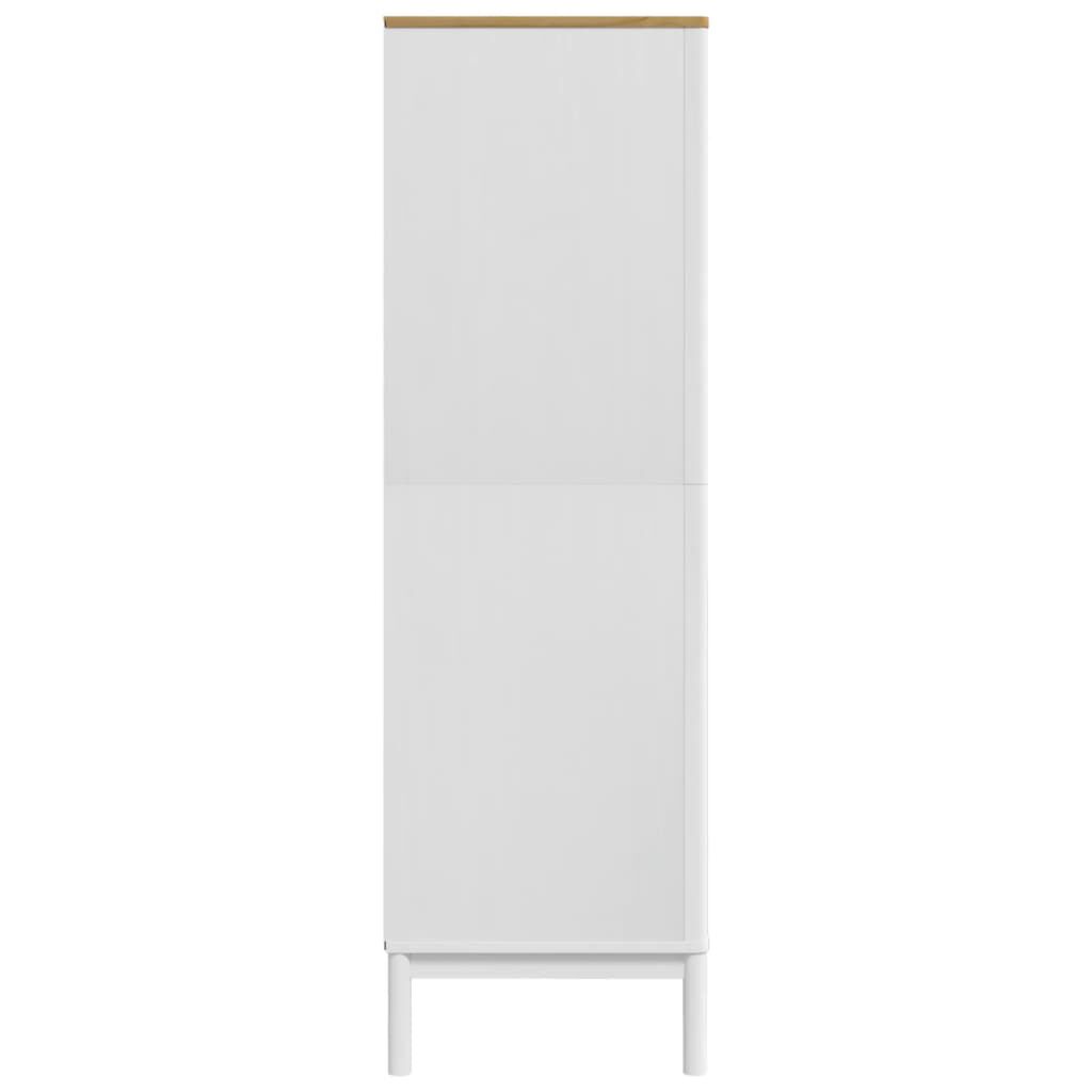 vidaXL Ντουλάπα FLORO Λευκή 77 x 53 x 171 εκ. από Μασίφ Ξύλο Πεύκου