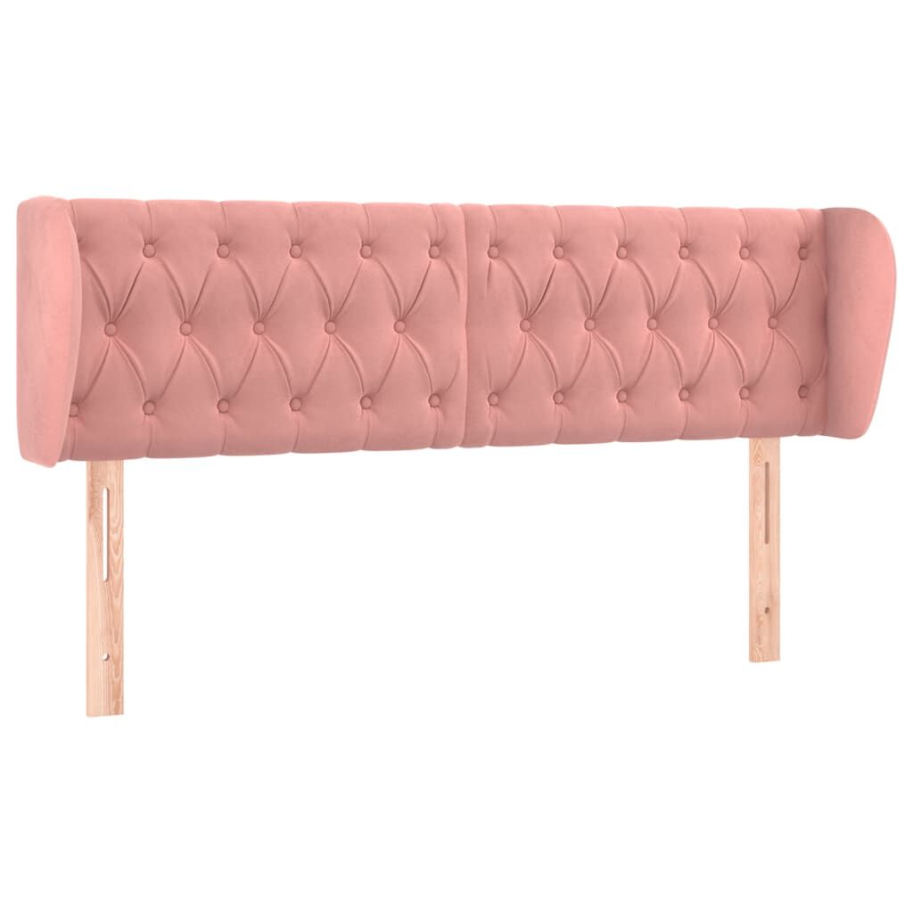 vidaXL Κεφαλάρι με Πτερύγια Ροζ 163x23x78/88 εκ. Βελούδινο