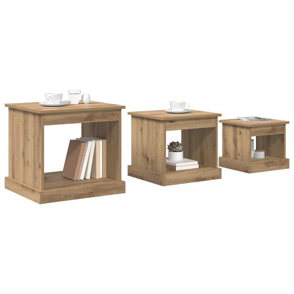 vidaXL &Tau;&rho;&alpha;&pi;&epsilon;&zeta;ά&kappa;&iota; &sigma;&alpha;&lambda;&omicron;&nu;&iota;&omicron;ύ 3 pcs Artisan Oak &Epsilon;&pi;&epsilon;&xi;&epsilon;&rho;&gamma;&alpha;&sigma;&mu;έ&nu;&omicron; &xi;ύ&lambda;&omicron;