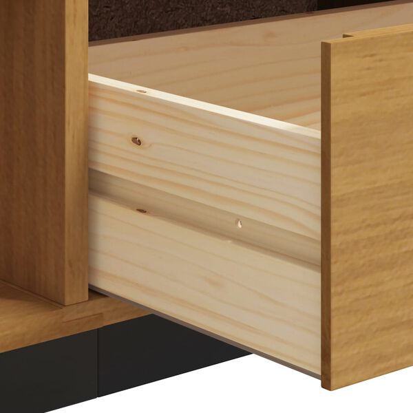 vidaXL Έπιπλο Τηλεόρασης FLAM 158x40x50 εκ. Μασίφ Πεύκο Γυάλινη Πόρτα