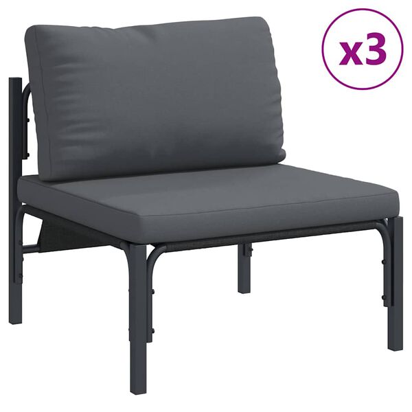 vidaXL Σετ Καναπέ Κήπου 6 pcs Ανθρακί Ατσάλι