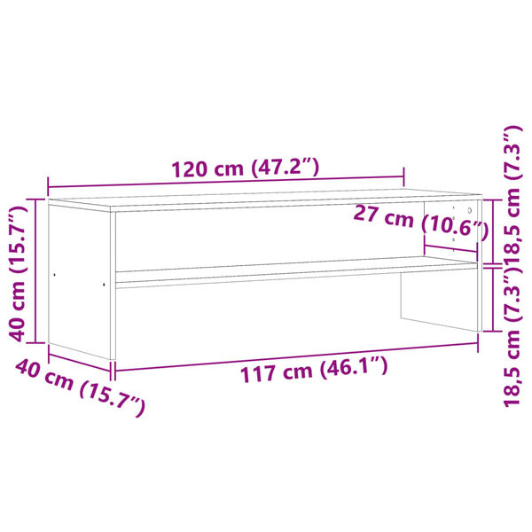 vidaXL Έπιπλο Τηλεόρασης Όψη Παλαιού Ξύλου 120x40x40 εκ. Επεξ. Ξύλο