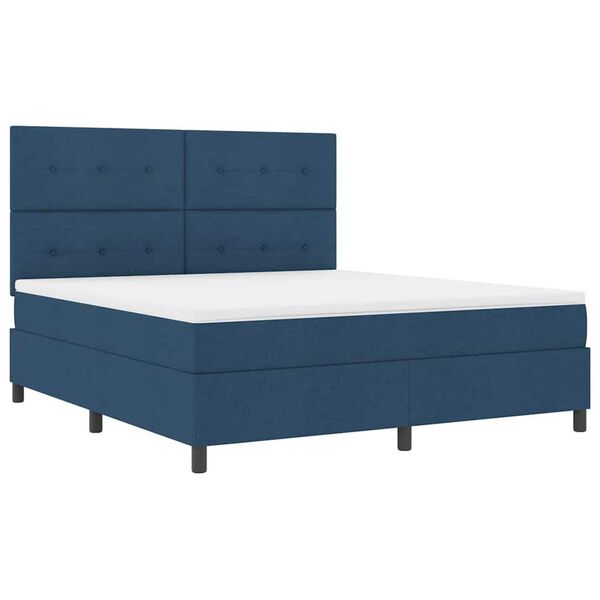 vidaXL Κρεβάτι με ελατήρια με στρώμα Μπλε 180 x 200 cm ύφασμα