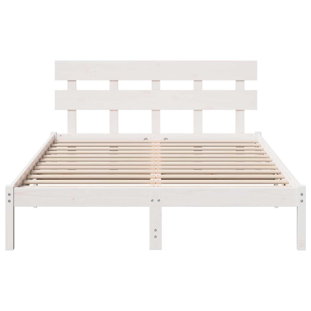 vidaXL Σκελετός Κρεβατιού Λευκό 150 x 200 cm Μασίφ ξύλο πεύκου
