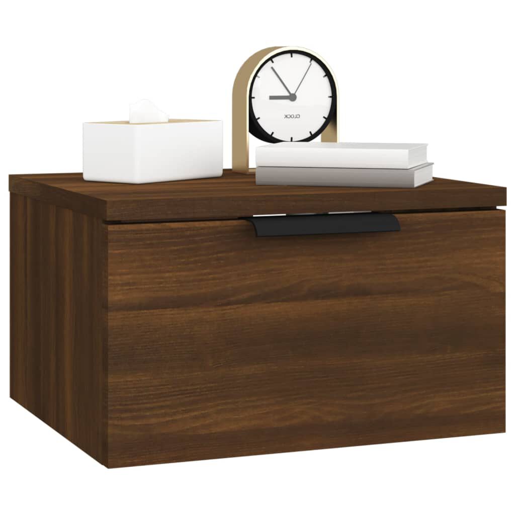 vidaXL Κομοδίνα Επιτοίχια 2 τεμ. Καφέ Δρυς 34 x 30 x 20 εκ.