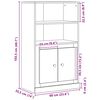 vidaXL Βιβλιοθήκη Μαύρη Οξυά 132 x 35.5 x 103.5 εκ Επεξεργασμένο ξύλο