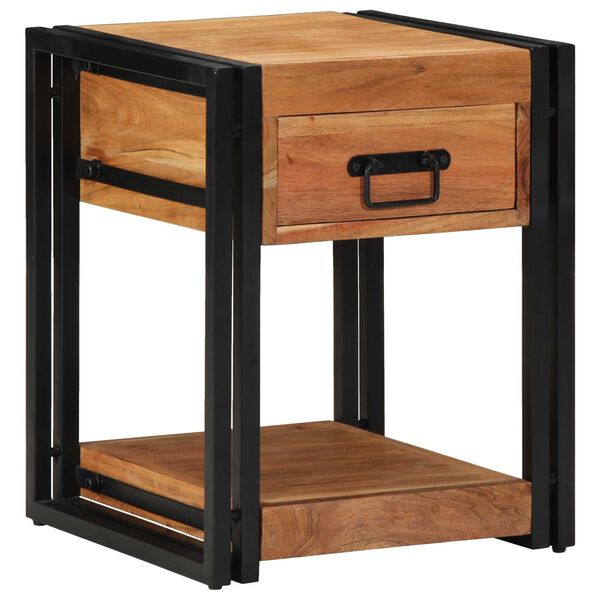 vidaXL Κομοδίνο με συρτάρι Καφέ 40 x 40 x 50 cm Μασίφ ξύλο ακακίας