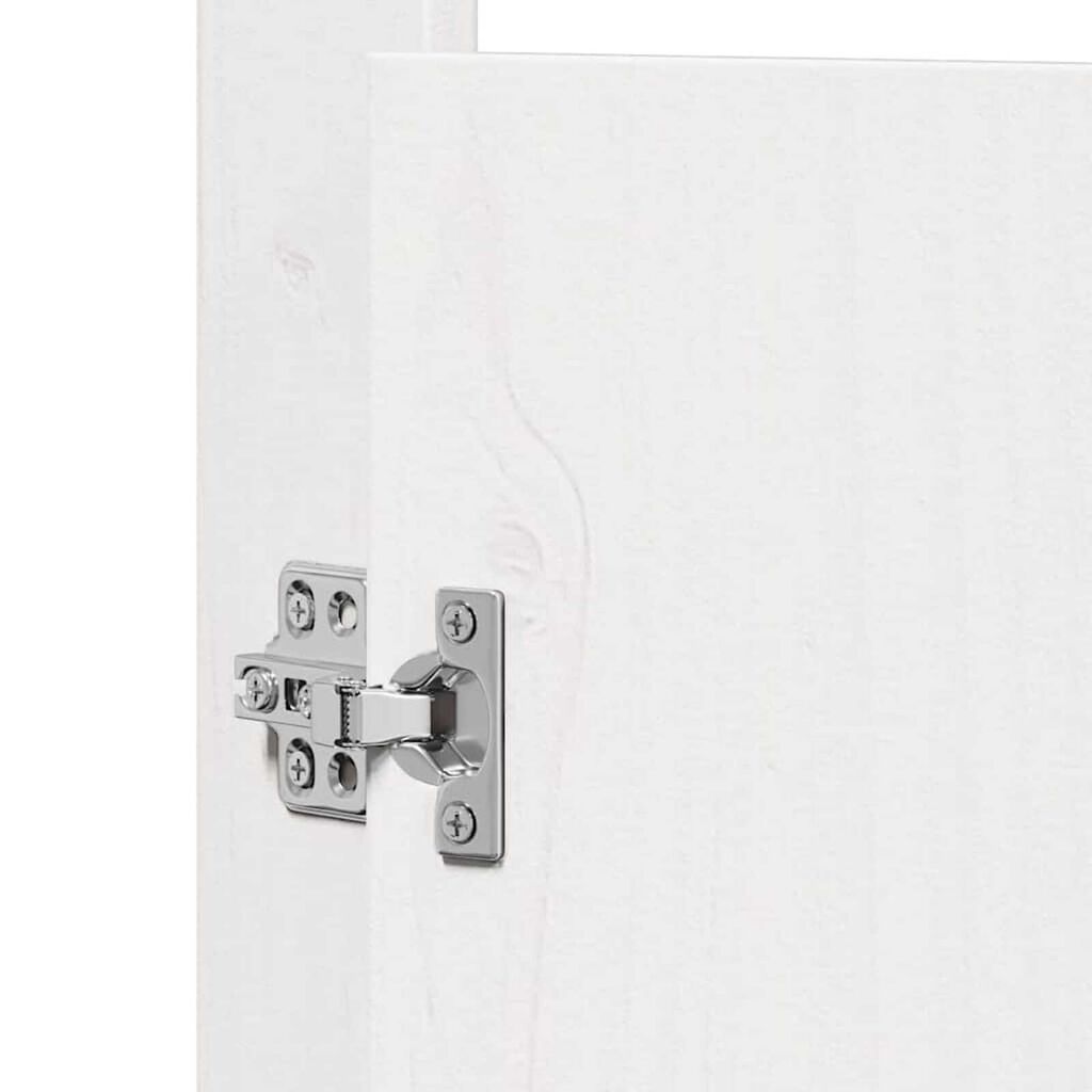 vidaXL Πόρτα κουζίνας με πόρτα Λευκό 50 x 9 x 82 εκ Μασίφ ξύλο πεύκου