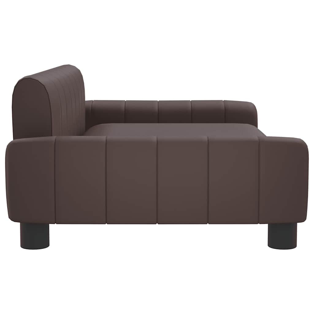 vidaXL Κρεβάτι Σκύλου Καφέ 90 x 53 x 30 εκ. από Συνθετικό Δέρμα