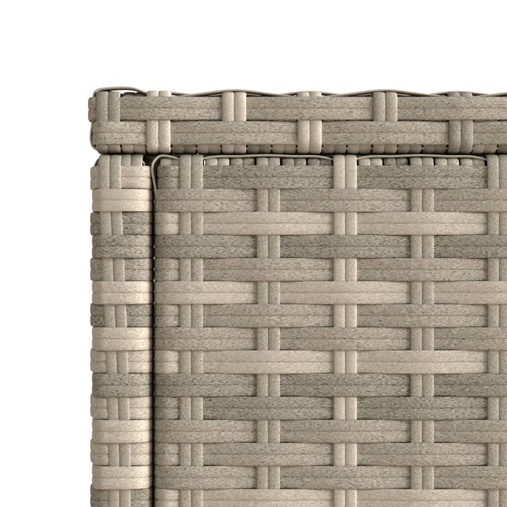 vidaXL Τραπέζι Κήπου με Γυάλινη Επιφ. Γκρι 58x27,5x55 εκ. Συνθ. Ρατάν