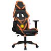 vidaXL Καρέκλα Gaming Μασάζ Υποπόδιο Μαύρο Πορτοκαλί Συνθετικό Δέρμα